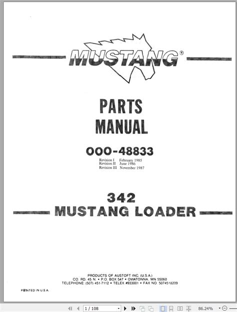 mustang 342 steer repair manual